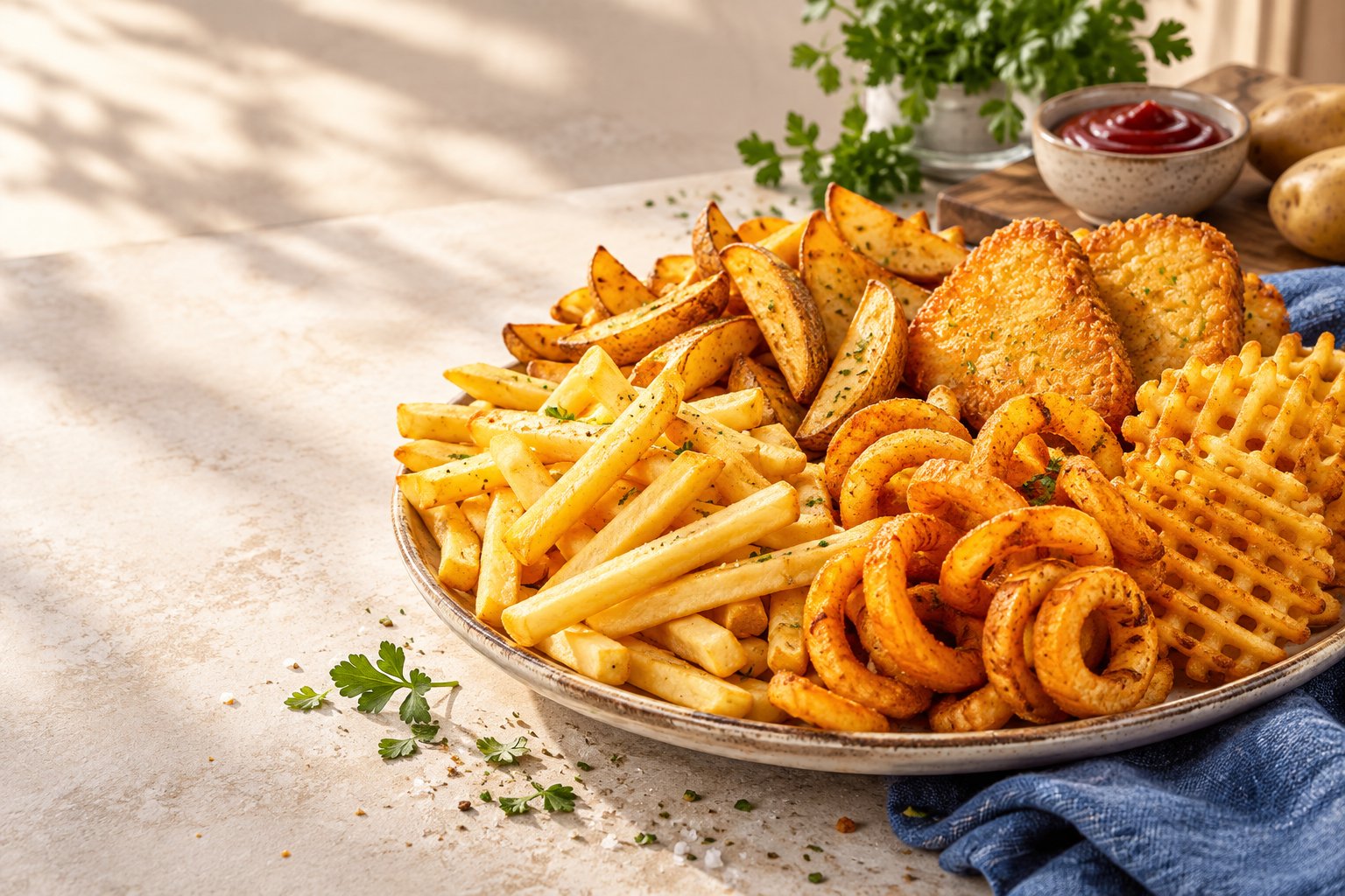 Golden U.S. potato creations served for sharing